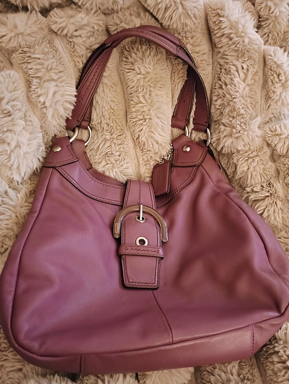 Coach Soho Madison Lynn Purple Leather Hobo Shoulder Bag F17092 - Y2K